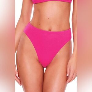 BECCA by Rebecca Virtue Pucker Up Danielle High-Cut Bikini Bottoms Size Large